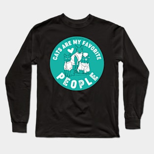 Cats are My Favorite People — Original Illustration series Long Sleeve T-Shirt